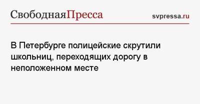В Петербурге полицейские скрутили школьниц, переходящих дорогу в неположенном месте - svpressa.ru - Санкт-Петербург - Новосибирск - Челябинск - Казань - Иркутск