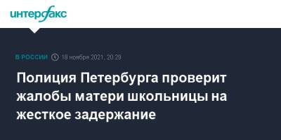 Полиция Петербурга проверит жалобы матери школьницы на жесткое задержание - interfax.ru - Москва - Ленинградская обл. - Санкт-Петербург - Петербург