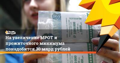 Владимир Путин - Антон Котяков - На увеличение МРОТ и прожиточного минимума понадобится 30 млрд рублей - ridus.ru - Россия