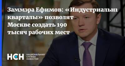 Владимир Ефимов - Александр Прохоров - Заммэра Ефимов: «Индустриальные кварталы» позволят Москве создать 190 тысяч рабочих мест - nsn.fm - Москва