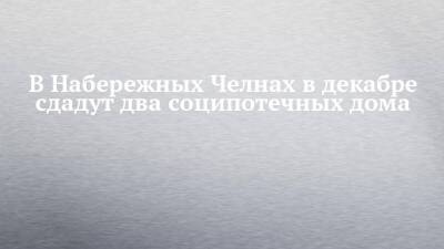 В Набережных Челнах в декабре сдадут два соципотечных дома - chelny-izvest.ru - Набережные Челны