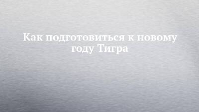 Как подготовиться к новому году Тигра - chelny-izvest.ru