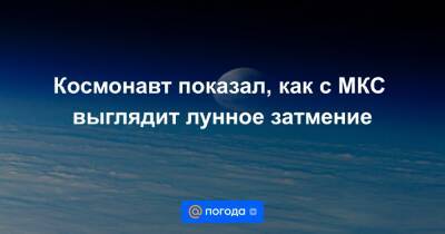 Петр Дубров - Космонавт показал, как с МКС выглядит лунное затмение - news.mail.ru - Москва
