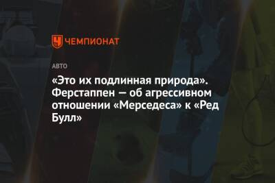 Максим Ферстаппен - «Это их подлинная природа». Ферстаппен — об агрессивном отношении «Мерседеса» к «Ред Булл» - championat.com - Бразилия