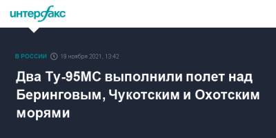 Два Ту-95МС выполнили полет над Беринговым, Чукотским и Охотским морями - interfax.ru - Москва - Россия - США - Минобороны