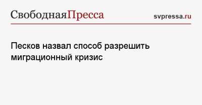 Дмитрий Песков - Александр Лукашенко - Песков назвал способ разрешить миграционный кризис - svpressa.ru - Россия - Белоруссия - Германия - Польша