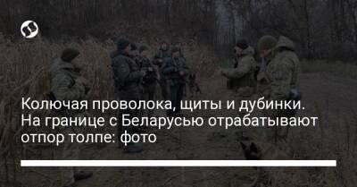Колючая проволока, щиты и дубинки. На границе с Беларусью отрабатывают отпор толпе: фото - liga.net - Украина - Белоруссия - Черниговская обл.
