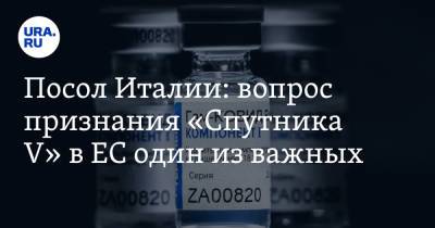 Александр Гинцбург - Посол Италии: вопрос признания «Спутника V» в ЕС один из важных - ura.news - Россия - Италия - Брюссель