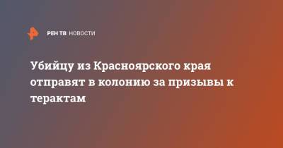 Убийцу из Красноярского края отправят в колонию за призывы к терактам - ren.tv - Москва - Россия - Красноярский край