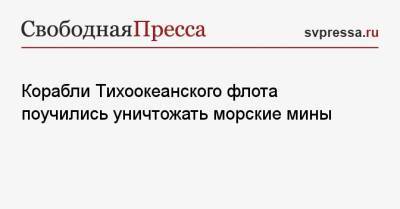 Корабли Тихоокеанского флота поучились уничтожать морские мины - svpressa.ru