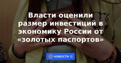 Власти оценили размер инвестиций в экономику России от «золотых паспортов» - news.mail.ru - Россия