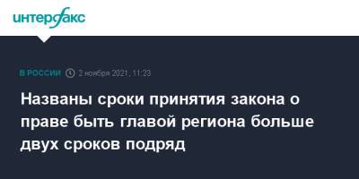 Павел Крашенинников - Андрей Клишас - Названы сроки принятия закона о праве быть главой региона больше двух сроков подряд - interfax.ru - Москва - Россия - Екатеринбург - респ. Татарстан