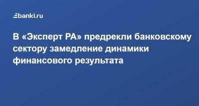 В «Эксперт РА» предрекли банковскому сектору замедление динамики финансового результата - smartmoney.one - Россия