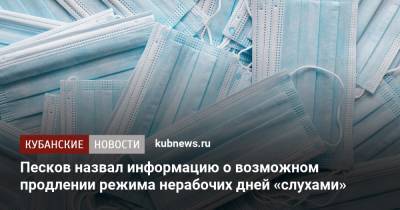Дмитрий Песков - Песков назвал информацию о возможном продлении режима нерабочих дней «слухами» - kubnews.ru - Россия - Новгородская обл.