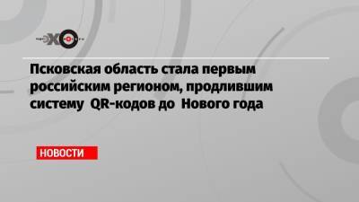 Псковская область стала первым российским регионом, продлившим систему QR-кодов до Нового года - echo.msk.ru - Россия - Псковская обл. - Новгородская обл.