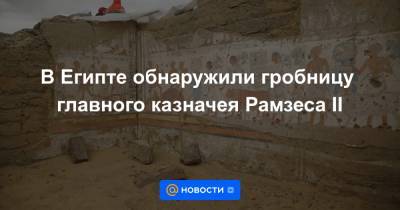 В Египте обнаружили гробницу главного казначея Рамзеса II - news.mail.ru - Египет - Каир