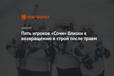Пять игроков «Сочи» близки к возвращению в строй после травм - championat.com - Сочи - Нижний Новгород - Рига