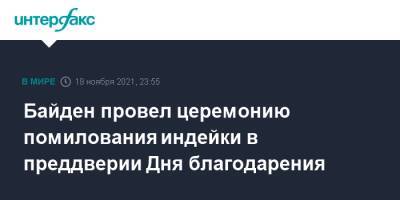 Джо Байден - Байден провел церемонию помилования индейки в преддверии Дня благодарения - interfax.ru - Москва - США - шт. Индиана