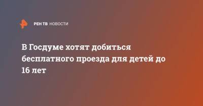 В Госдуме хотят добиться бесплатного проезда для детей до 16 лет - ren.tv