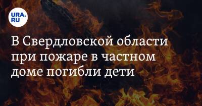 В Свердловской области при пожаре в частном доме погибли дети - ura.news - Свердловская обл.