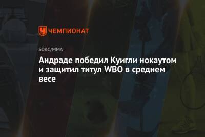 Андраде победил Куигли нокаутом и защитил титул WBO в среднем весе - championat.com - США - Англия - Ирландия
