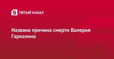 Валерий Гаркалин - Названа причина смерти Валерия Гаркалина - 5-tv.ru - Москва - Россия