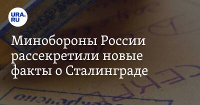 Минобороны России рассекретили новые факты о Сталинграде - ura.news - Россия - Германия - Сталинград