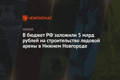Сергей Кириенко - В бюджет РФ заложили 5 млрд рублей на строительство ледовой арены в Нижнем Новгороде - championat.com - Россия - Нижегородская обл. - Нижний Новгород