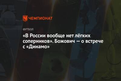 Миодраг Божович - «В России вообще нет лёгких соперников». Божович — о встрече с «Динамо» - championat.com - Россия - Тула