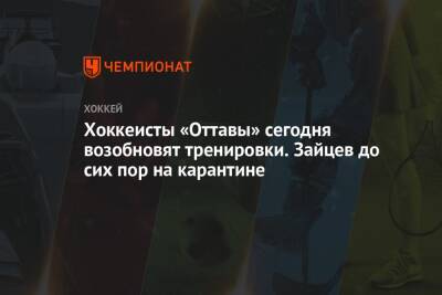 Никита Зайцев - Хоккеисты «Оттавы» сегодня возобновят тренировки. Зайцев до сих пор на карантине - championat.com - Россия - Оттава