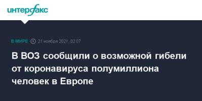 Ханс Клюге - В ВОЗ сообщили о возможной гибели от коронавируса полумиллиона человек в Европе - interfax.ru - Москва - Англия