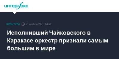 Петр Чайковский - Исполнивший Чайковского в Каракасе оркестр признали самым большим в мире - interfax.ru - Москва - Россия - Венесуэла - Каракас