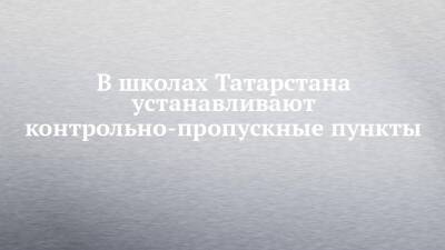 В школах Татарстана устанавливают контрольно-пропускные пункты - chelny-izvest.ru - респ. Татарстан - Альметьевск