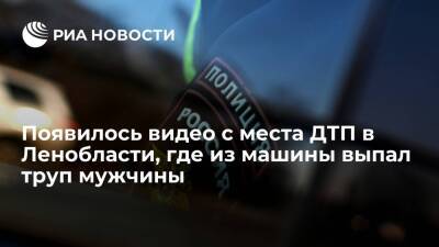 Появилось видео с места ДТП в Ленобласти, где из машины выпал изуродованный труп мужчины - ria.ru - Москва - Ленинградская обл. - Санкт-Петербург - Ереван - район Северной