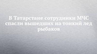 В Татарстане сотрудники МЧС спасли вышедших на тонкий лед рыбаков - chelny-izvest.ru - респ. Татарстан - район Лаишевский