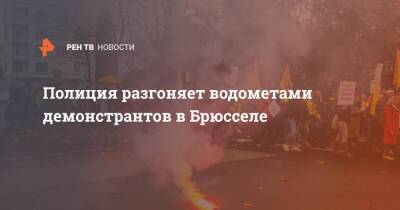 Полиция разгоняет водометами демонстрантов в Брюсселе - ren.tv - Бельгия - Брюссель