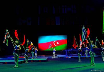 В Баку состоялась торжественная церемония закрытия 35-го чемпионата мира по прыжкам на батуте и тамблингу (ФОТО) - trend.az