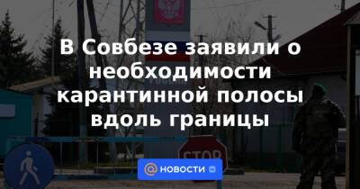 В Совбезе заявили о необходимости карантинной полосы вдоль границы - news.mail.ru - Россия