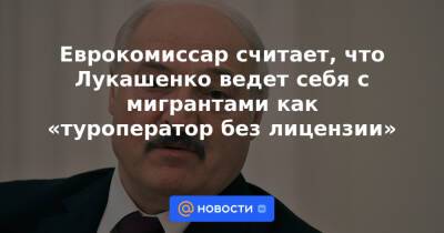 Александр Лукашенко - Еврокомиссар считает, что Лукашенко ведет себя с мигрантами как «туроператор без лицензии» - news.mail.ru - Белоруссия - Германия - Польша - Литва - Минск - Латвия