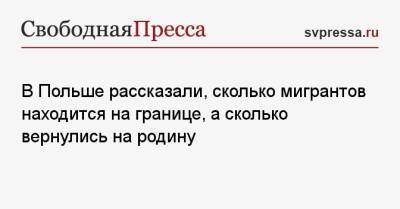 Матеуш Моравецкий - В Польше рассказали, сколько мигрантов находится на границе, а сколько вернулись на родину - svpressa.ru - Россия - Белоруссия - Эстония - Ирак - Венгрия - Польша