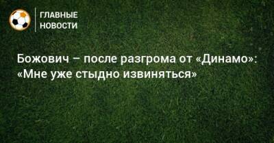 Божович – после разгрома от «Динамо»: «Мне уже стыдно извиняться» - bombardir.ru