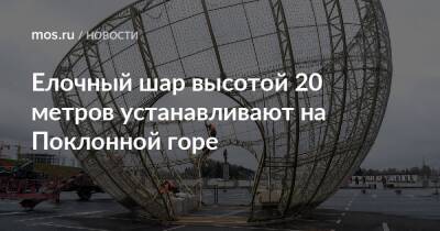 Елочный шар высотой 20 метров устанавливают на Поклонной горе - mos.ru - Москва