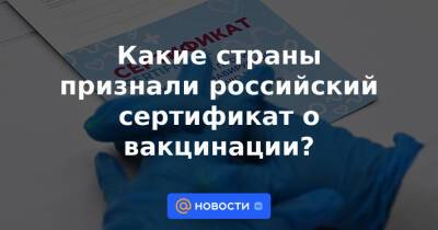 Михаил Мурашко - Какие страны признали российский сертификат о вакцинации? - news.mail.ru - Россия