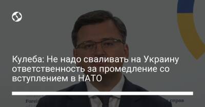 Дмитрий Кулеба - Кулеба: Не надо сваливать на Украину ответственность за промедление со вступлением в НАТО - liga.net - Россия - Украина