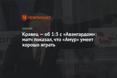 Михаил Кравец - Кравец — об 1:3 с «Авангардом»: матч показал, что «Амур» умеет хорошо играть - championat.com