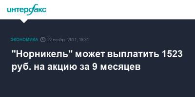 "Норникель" может выплатить 1523 руб. на акцию за 9 месяцев - interfax.ru - Москва