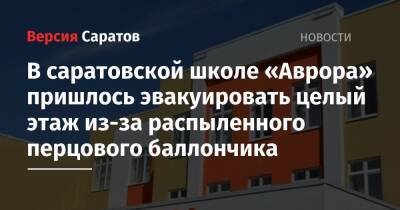 В саратовской школе «Аврора» пришлось эвакуировать целый этаж из-за распыленного перцового баллончика - nversia.ru - Саратов - район Кировский, Саратов