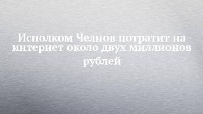 Исполком Челнов потратит на интернет около двух миллионов рублей - chelny-izvest.ru - Набережные Челны