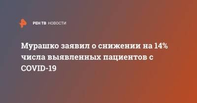 Михаил Мурашко - Мурашко заявил о снижении на 14% числа выявленных пациентов с COVID-19 - ren.tv - Россия