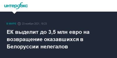 ЕК выделит до 3,5 млн евро на возвращение оказавшихся в Белоруссии нелегалов - interfax.ru - Москва - Белоруссия - Польша - Ляйен